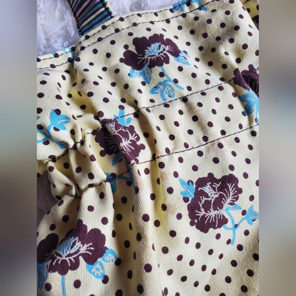 Vintage Y2k Quilted Floral Blue & Yellow Diaper Bag 2 Front Pockets NWOT NOS NDS - Picture 8 of 8